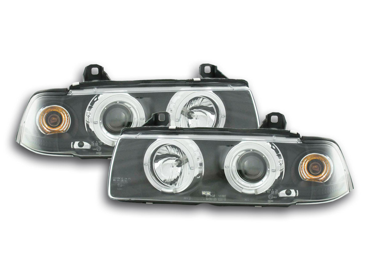 Scheinwerfer Set BMW 3er Coupe Typ E36 92-98 schwarz Scheinwerfer Set BMW 3er Coupe Typ E36 92-98 schwarz